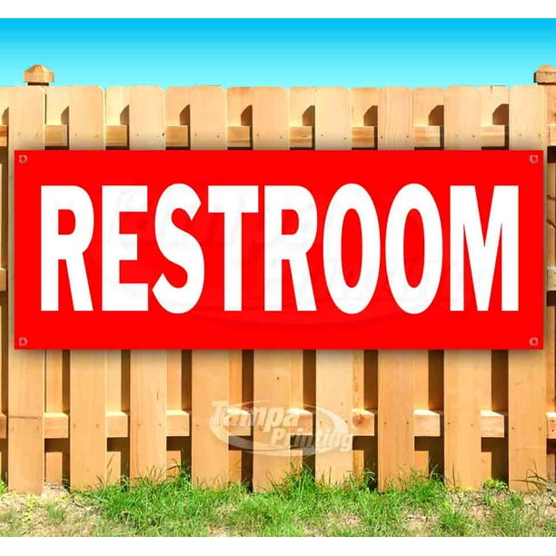 Restroom 13 oz Banner Heavy-Duty Vinyl Single-Sided with Metal Grommets Non-Fabric Restroom 13 oz Banner Heavy-Duty Vinyl Single-Sided with Metal Grommets Non-Fabric